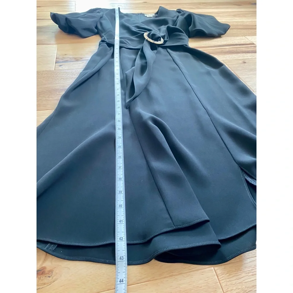 Shoshanna Esmeralda Puff-Sleeve Crepe Dress in Jet Black sz 2 NWT - Picture 12 of 16